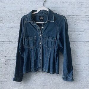 Dockers blue jean jacket Pp20 L23 100% cotton so many details RK5n